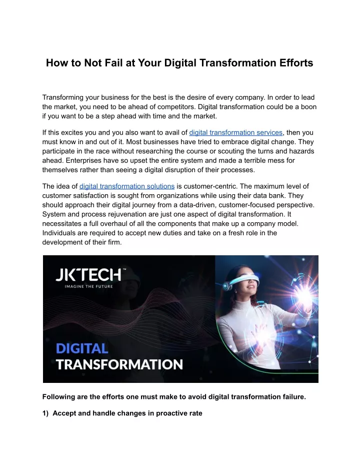 how to not fail at your digital transformation