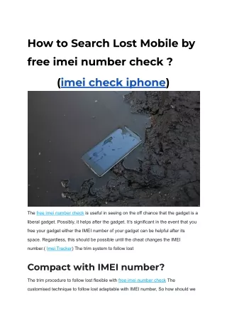 how to search lost mobile by free imei number