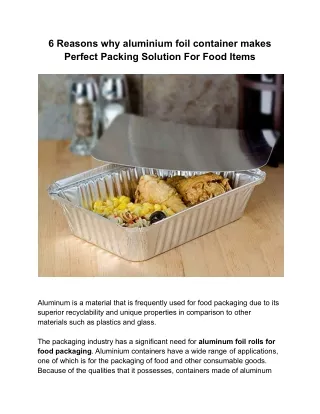 6 reasons why aluminium foil container makes