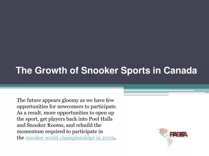the growth of snooker sports in canada