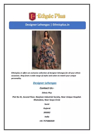 designer lehengas ethnicplus in
