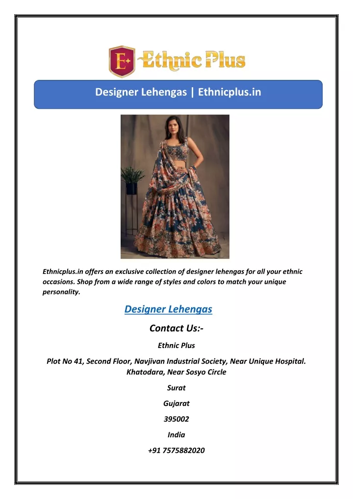 designer lehengas ethnicplus in