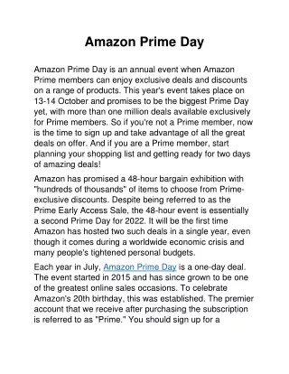 Amazon Prime Day