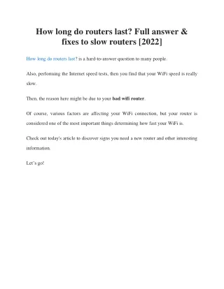 How long do routers last? Full answer & fixes to slow routers [2022]