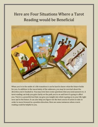 Here are Four Situations Where a Tarot Reading would be Beneficial