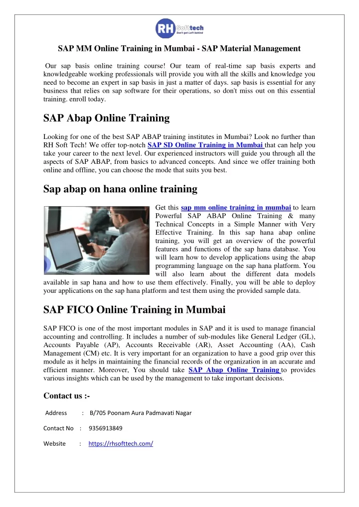 sap mm online training in mumbai sap material