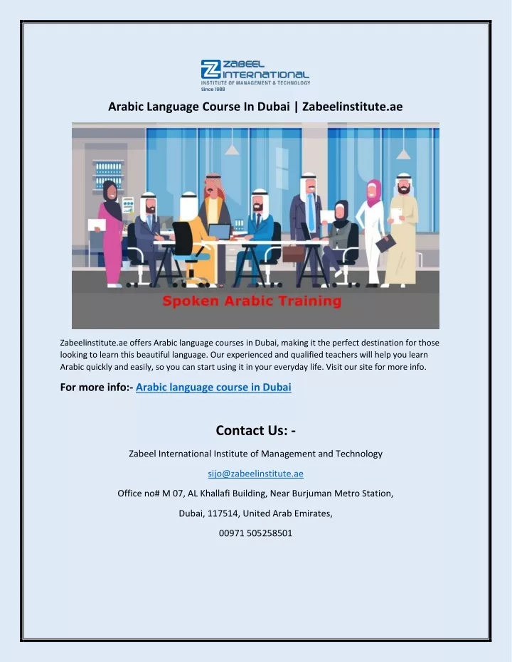arabic language course in dubai zabeelinstitute ae