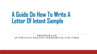 A Guide On How To Write A Letter Of Intent Sample