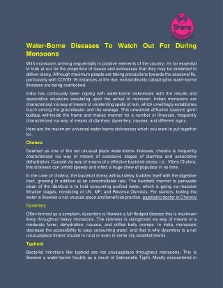 Water-Borne Diseases To Watch Out For During Monsoons