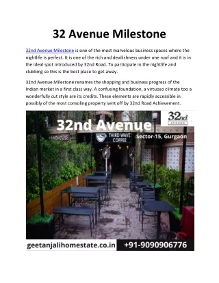 32 avenue milestone