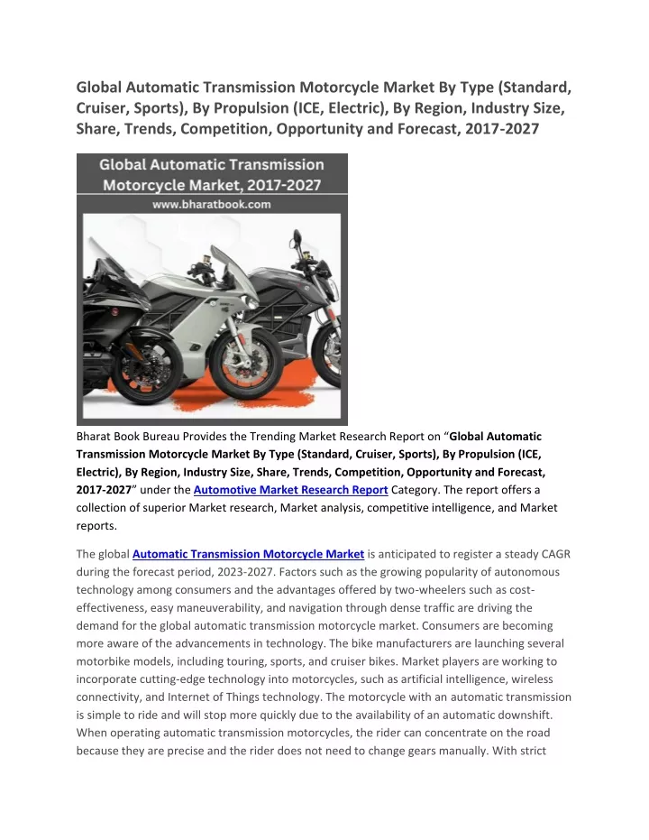 global automatic transmission motorcycle market