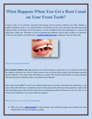 what happens when you get a root canal on your