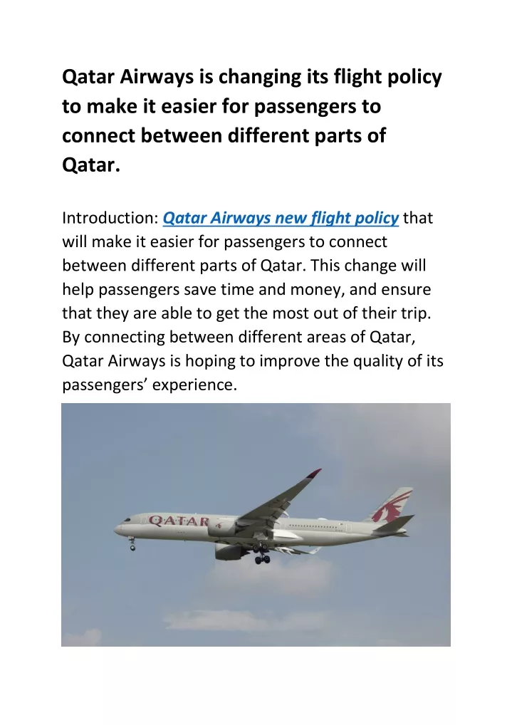 qatar airways is changing its flight policy