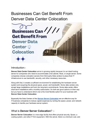 businesses can get benefit from denver data