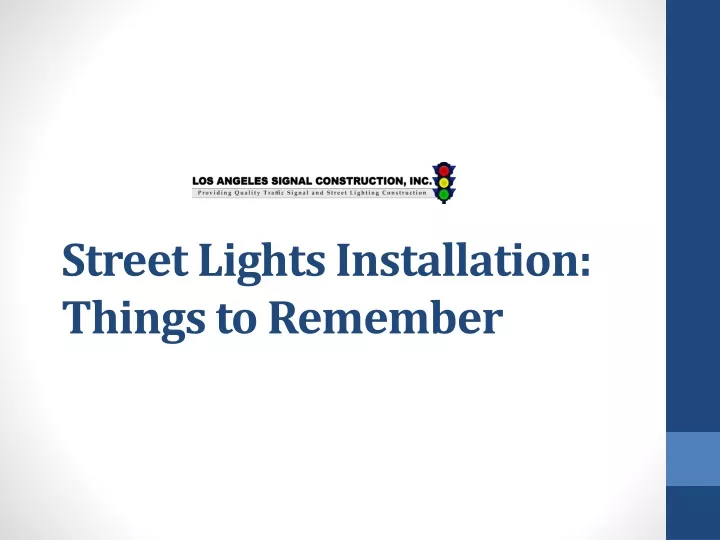 street lights installation things to remember