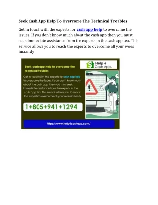 Seek Cash App Help To Overcome The Technical Troubles