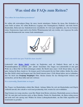 was sind die faqs zum reiten