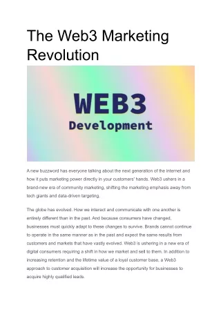 the web3 marketing revolution