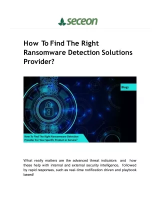 how to find the right ransomware detection