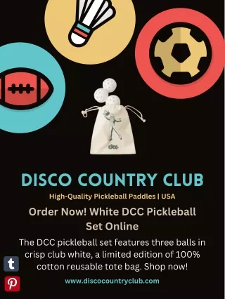 Order Now! White DCC Pickleball Set Online