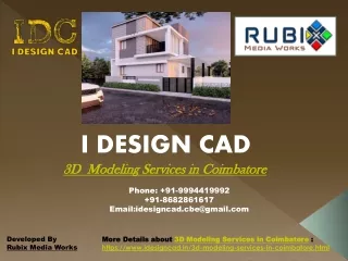 3D Modeling Services in Coimbatore