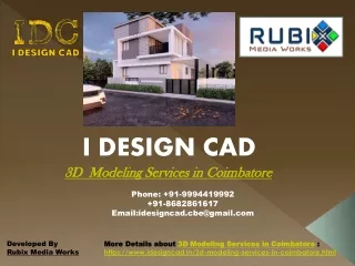 3D Modeling Services in Coimbatore