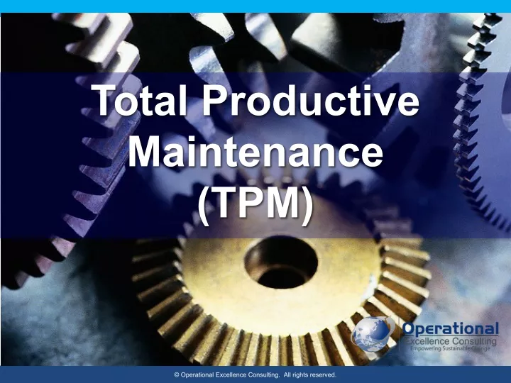 total productive maintenance tpm