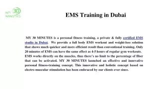 EMS Training in Dubai