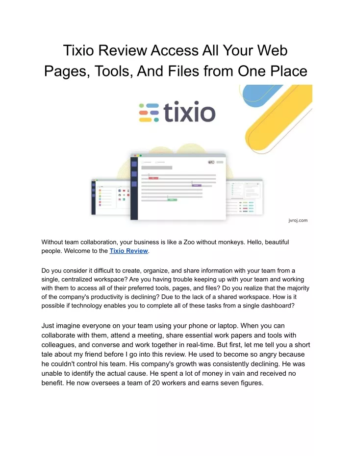 tixio review access all your web pages tools