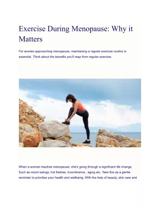 exercise during menopause why it matters