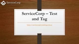 servicecorp test and tag