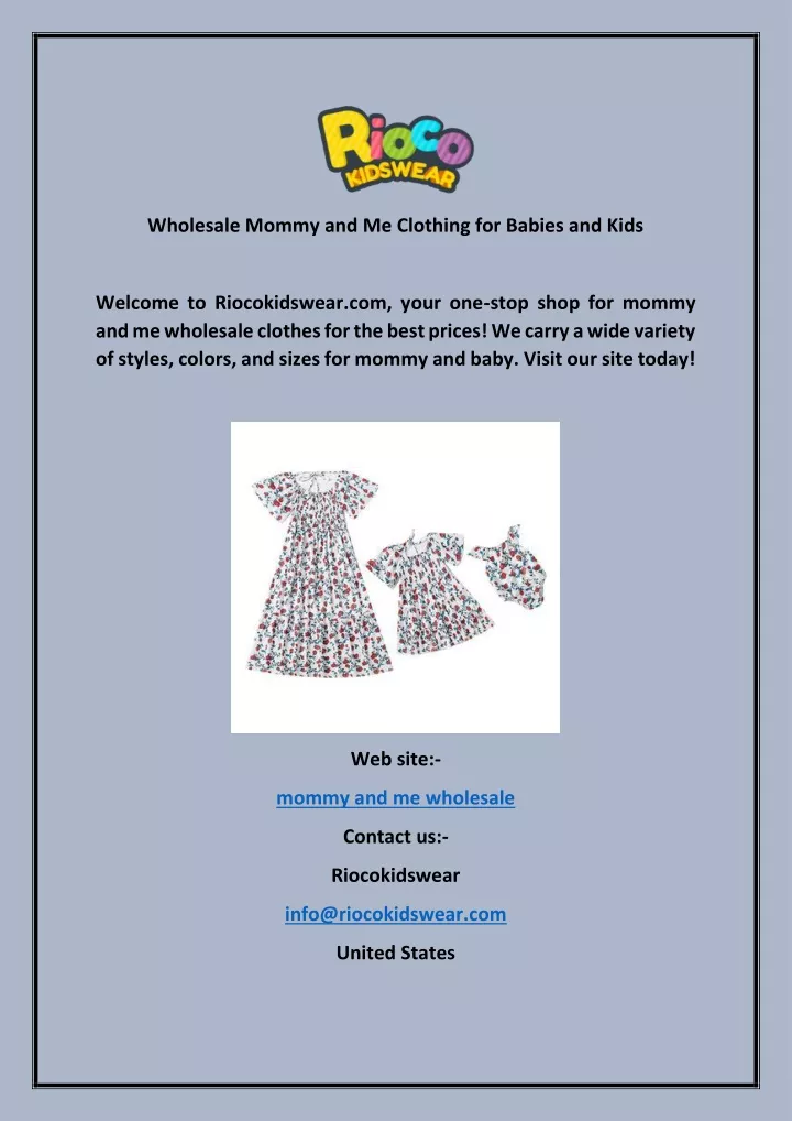 wholesale mommy and me clothing for babies