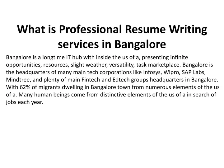 what is professional resume writing services in bangalore
