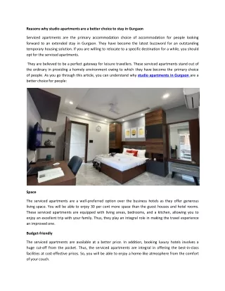 Short Term Rentals in Gurgaon