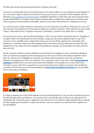 10 best sites to purchase soundcloud performs