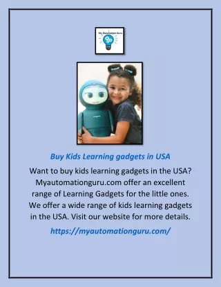 Buy Kids Learning Gadgets in Usa | Myautomationguru.com