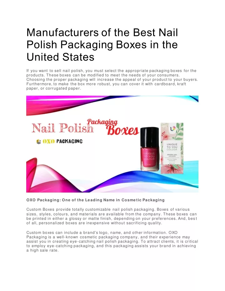 manufacturers of the best nail polish packaging