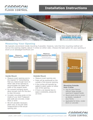 Garrison Flood Control - Hammerhead Aluminum Flood Plank - Install Guide