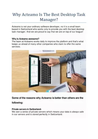 why acteamo is the best desktop task manager