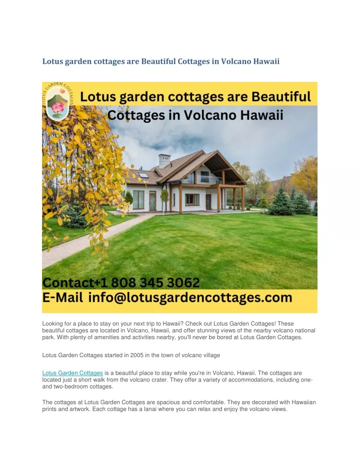 lotus garden cottages are beautiful cottages