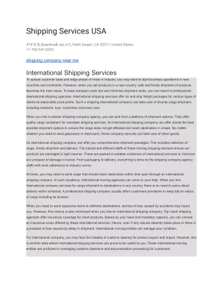 shipping services usa