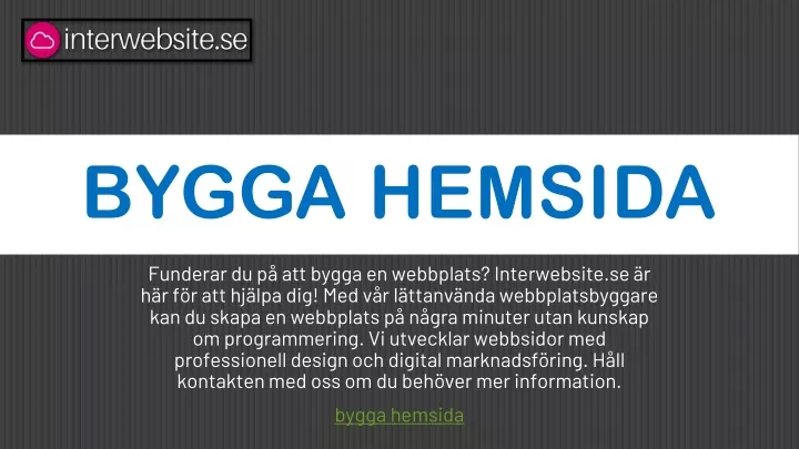 bygga hemsida