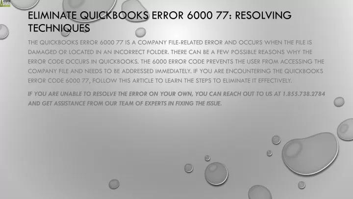 eliminate quickbooks error 6000 77 resolving techniques