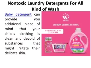 Nontoxic Laundry Detergents For All Kind of Wash