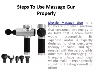 Steps To Use Massage Gun Properly