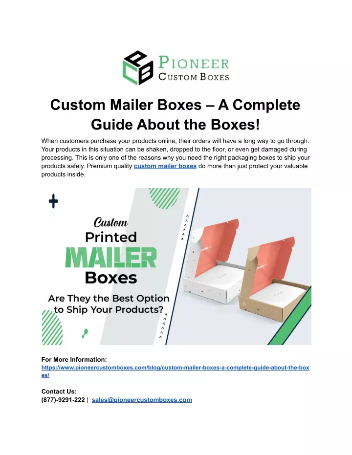 custom mailer boxes a complete guide about