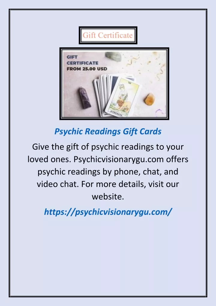 psychic readings gift cards