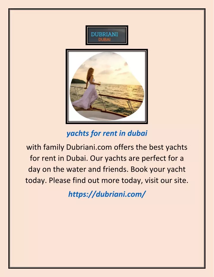 yachts for rent in dubai