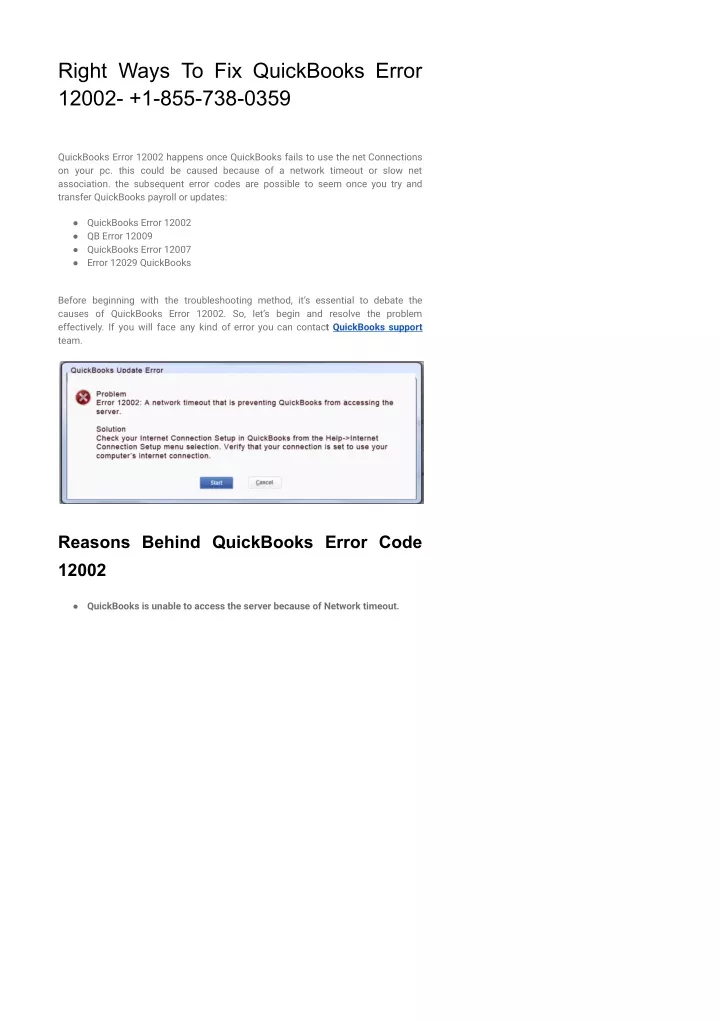 right ways to fix quickbooks error 12002