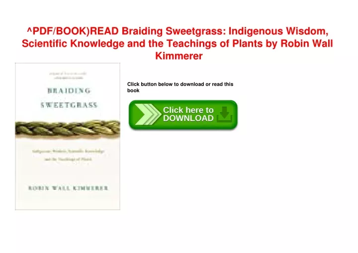 pdf book read braiding sweetgrass indigenous